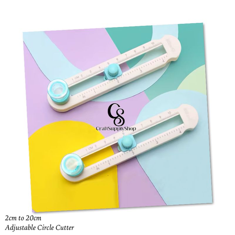 2cm to 20cm Round Paper Cutting Knife, Adjustable Cutting Knife (Diameter 8-32 Cm), Plastic Rotary Paper Cutter, Suitable for Cardstock, Paper, Photos, Craft Paper, And Labels