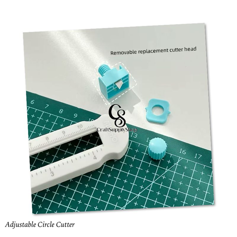 2cm to 20cm Round Paper Cutting Knife, Adjustable Cutting Knife (Diameter 8-32 Cm), Plastic Rotary Paper Cutter, Suitable for Cardstock, Paper, Photos, Craft Paper, And Labels