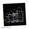 Gift for Her/Him 64 Transparent Gift Bags with Handles, Measuring 20*20*8Cm, Made of Plastic, Reusable Clear PVC Bags for Holiday Party Gifts