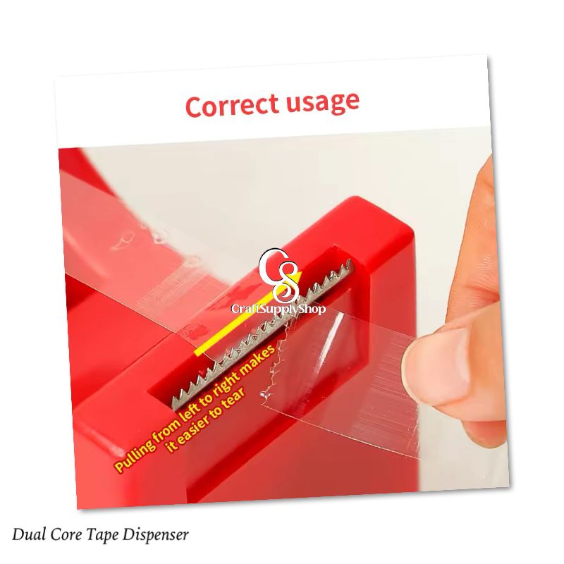 Heavy Duty Tape dispenser with Non-Slip Base - Commercial/Office/Home, Sharp Blades for & Tape, Sturdy Construction, - Ideal for Packaging, Office, Home - Office Essentials, Supplies, Ergonomic Handle, Sleek