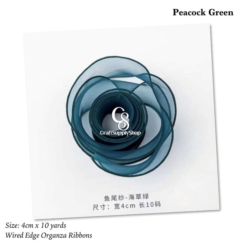 4 CM Organza Ribbon Wavy Edge Ribbon for Flower Bouquet Gifts Packaging Wedding Party Decorations Bow Wreath DIY Craft