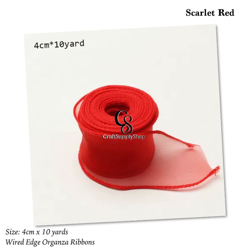 4 CM Organza Ribbon Wavy Edge Ribbon for Flower Bouquet Gifts Packaging Wedding Party Decorations Bow Wreath DIY Craft