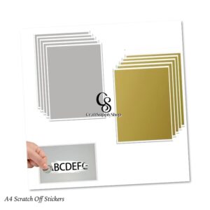 Oversized A4 Craftsupplyshop Scratch-Off Stickers That Can Be Cut to Your Preference, Measuring 21.59 X 27.94 cm. These Full-Sheet Labels Are Perfect for Business Promotions, Wedding Games, Party Favors, And Reward Scratch Cards