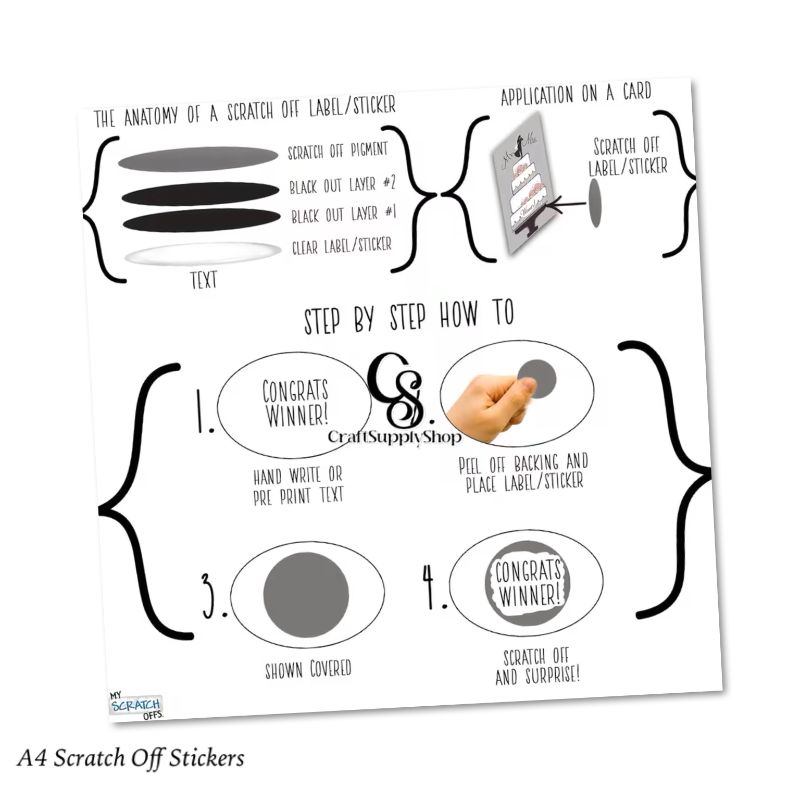 8.5 X 11 Inch Gold and Silver Self-adhesive Scratch Stickers for Hand-crafted Game Cards and Raffle Tickets, Oversized A4 Craftsupplyshop Scratch-Off Stickers That Can Be Cut to Your Preference, Measuring 21.59 X 27.94 cm. These Full-Sheet Labels Are Perfect for Business Promotions, Wedding Games, Party Favors, And Reward Scratch Cards