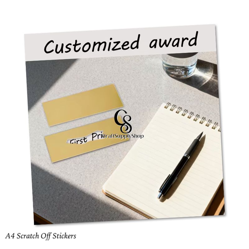 8.5 X 11 Inch Gold and Silver Self-adhesive Scratch Stickers for Hand-crafted Game Cards and Raffle Tickets, Oversized A4 Craftsupplyshop Scratch-Off Stickers That Can Be Cut to Your Preference, Measuring 21.59 X 27.94 cm. These Full-Sheet Labels Are Perfect for Business Promotions, Wedding Games, Party Favors, And Reward Scratch Cards