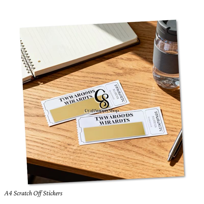 8.5 X 11 Inch Gold and Silver Self-adhesive Scratch Stickers for Hand-crafted Game Cards and Raffle Tickets, Oversized A4 Craftsupplyshop Scratch-Off Stickers That Can Be Cut to Your Preference, Measuring 21.59 X 27.94 cm. These Full-Sheet Labels Are Perfect for Business Promotions, Wedding Games, Party Favors, And Reward Scratch Cards