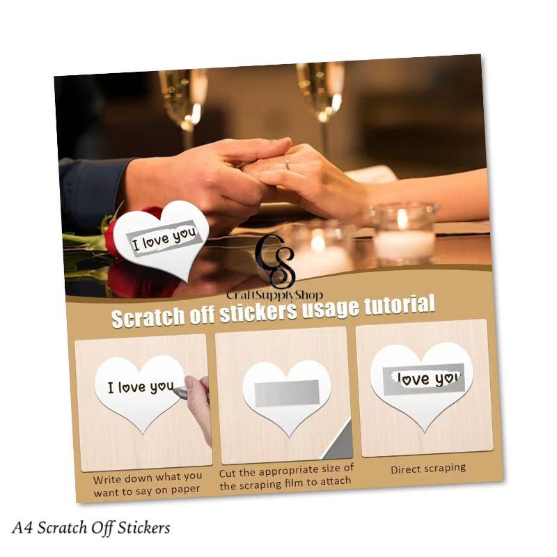 8.5 X 11 Inch Gold and Silver Self-adhesive Scratch Stickers for Hand-crafted Game Cards and Raffle Tickets, Oversized A4 Craftsupplyshop Scratch-Off Stickers That Can Be Cut to Your Preference, Measuring 21.59 X 27.94 cm. These Full-Sheet Labels Are Perfect for Business Promotions, Wedding Games, Party Favors, And Reward Scratch Cards