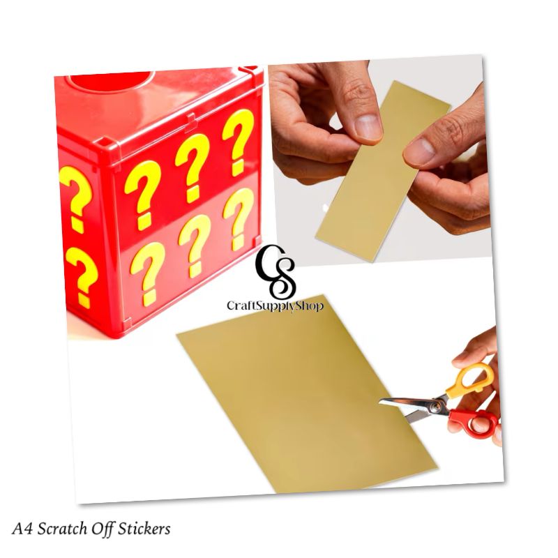 8.5 X 11 Inch Gold and Silver Self-adhesive Scratch Stickers for Hand-crafted Game Cards and Raffle Tickets, Oversized A4 Craftsupplyshop Scratch-Off Stickers That Can Be Cut to Your Preference, Measuring 21.59 X 27.94 cm. These Full-Sheet Labels Are Perfect for Business Promotions, Wedding Games, Party Favors, And Reward Scratch Cards