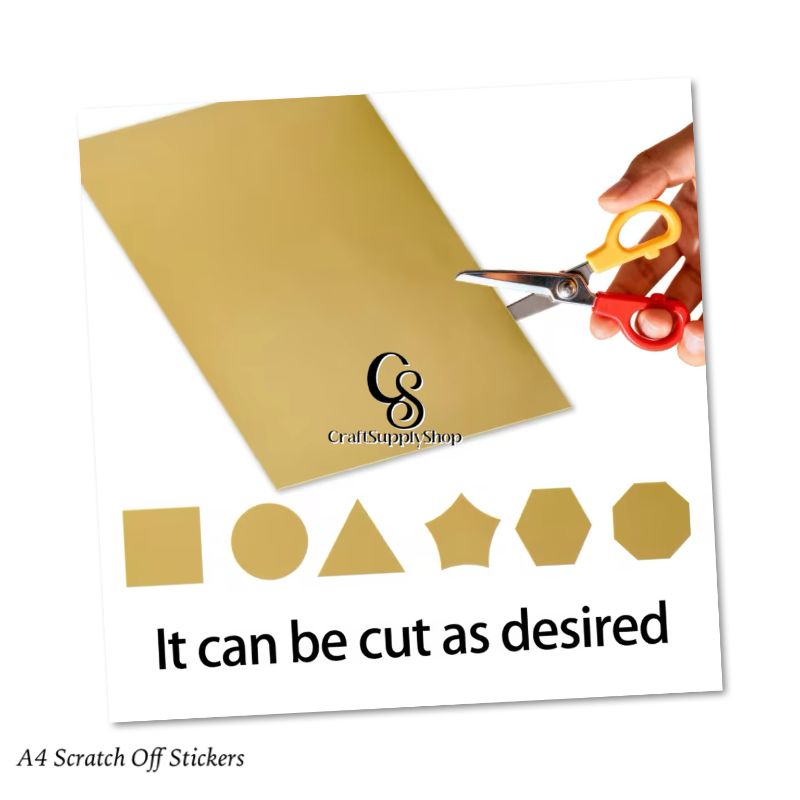 8.5 X 11 Inch Gold and Silver Self-adhesive Scratch Stickers for Hand-crafted Game Cards and Raffle Tickets, Oversized A4 Craftsupplyshop Scratch-Off Stickers That Can Be Cut to Your Preference, Measuring 21.59 X 27.94 cm. These Full-Sheet Labels Are Perfect for Business Promotions, Wedding Games, Party Favors, And Reward Scratch Cards