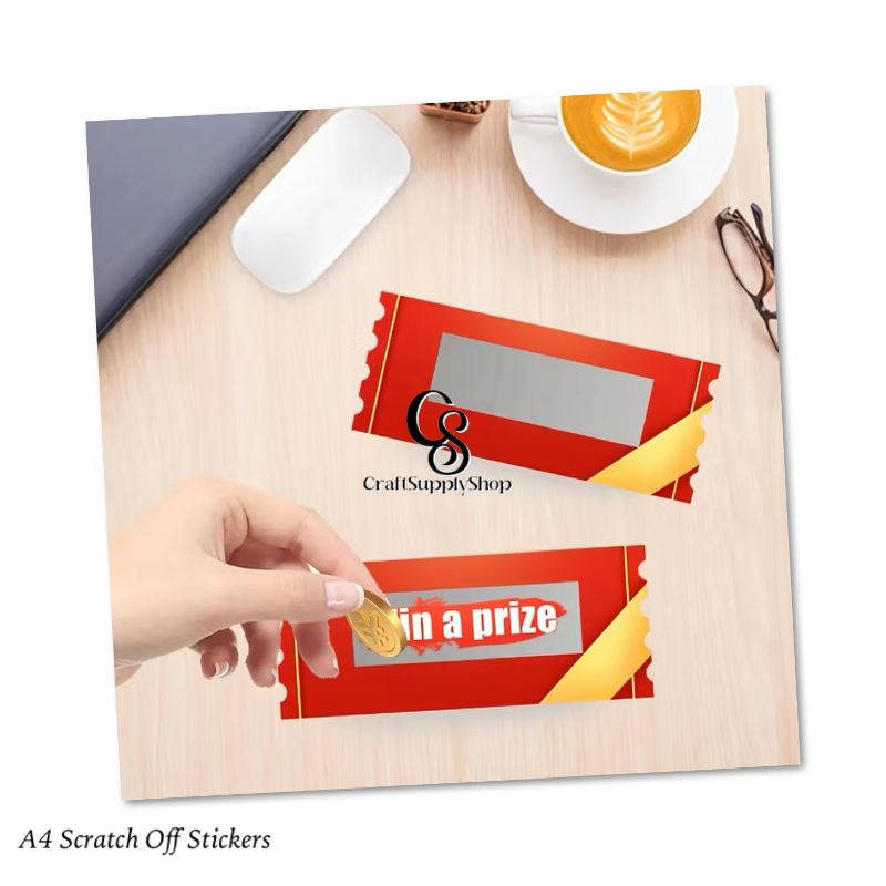 8.5 X 11 Inch Gold and Silver Self-adhesive Scratch Stickers for Hand-crafted Game Cards and Raffle Tickets, Oversized A4 Craftsupplyshop Scratch-Off Stickers That Can Be Cut to Your Preference, Measuring 21.59 X 27.94 cm. These Full-Sheet Labels Are Perfect for Business Promotions, Wedding Games, Party Favors, And Reward Scratch Cards