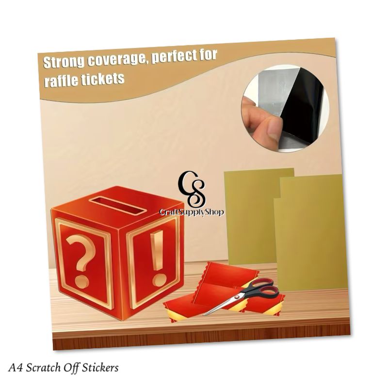 8.5 X 11 Inch Gold and Silver Self-adhesive Scratch Stickers for Hand-crafted Game Cards and Raffle Tickets, Oversized A4 Craftsupplyshop Scratch-Off Stickers That Can Be Cut to Your Preference, Measuring 21.59 X 27.94 cm. These Full-Sheet Labels Are Perfect for Business Promotions, Wedding Games, Party Favors, And Reward Scratch Cards