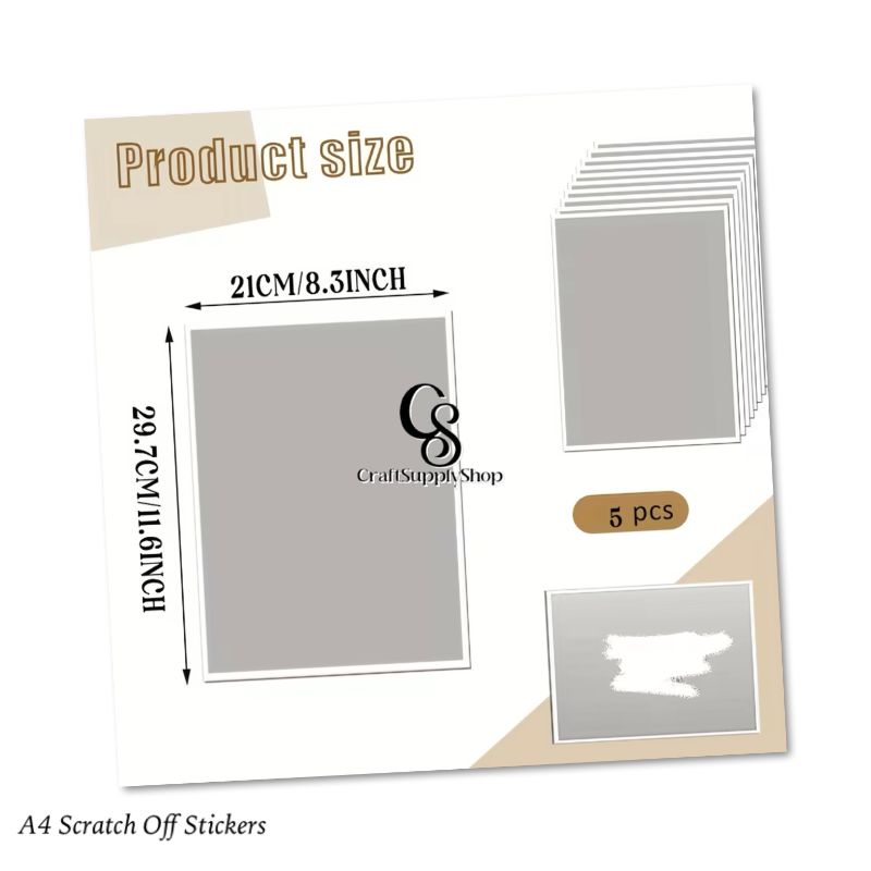 8.5 X 11 Inch Gold and Silver Self-adhesive Scratch Stickers for Hand-crafted Game Cards and Raffle Tickets, Oversized A4 Craftsupplyshop Scratch-Off Stickers That Can Be Cut to Your Preference, Measuring 21.59 X 27.94 cm. These Full-Sheet Labels Are Perfect for Business Promotions, Wedding Games, Party Favors, And Reward Scratch Cards