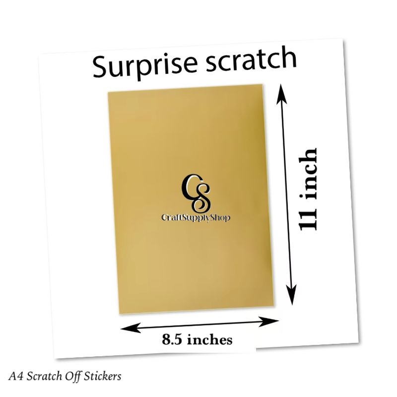 8.5 X 11 Inch Gold and Silver Self-adhesive Scratch Stickers for Hand-crafted Game Cards and Raffle Tickets, Oversized A4 Craftsupplyshop Scratch-Off Stickers That Can Be Cut to Your Preference, Measuring 21.59 X 27.94 cm. These Full-Sheet Labels Are Perfect for Business Promotions, Wedding Games, Party Favors, And Reward Scratch Cards