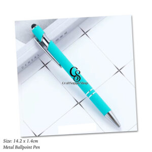 Teal Sea Blue Craftsupplyshop ballpoint Metal pen