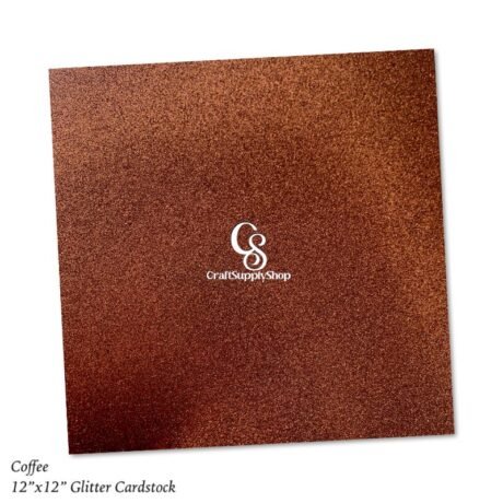 12x12 inches Coffee Brown Heavyweight Glitter Cardstock Sheets & Plain Backing Suitable for Bullet Journaling, Collage Art, Greeting Cards, Cardstock for Crafts