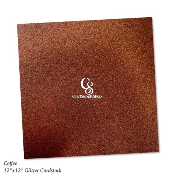 12x12 inches Coffee Brown Heavyweight Glitter Cardstock Sheets & Plain Backing Suitable for Bullet Journaling, Collage Art, Greeting Cards, Cardstock for Crafts